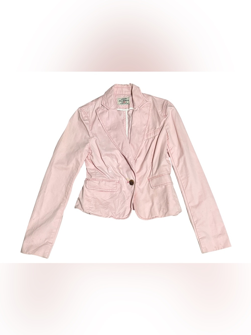 Vintage Y2K Ralph Lauren Polo Jeans Co Pink Blazer Jacket XS S